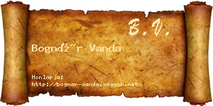 Bognár Vanda névjegykártya