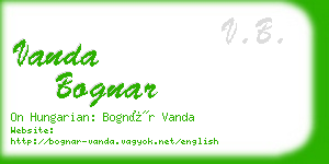 vanda bognar business card